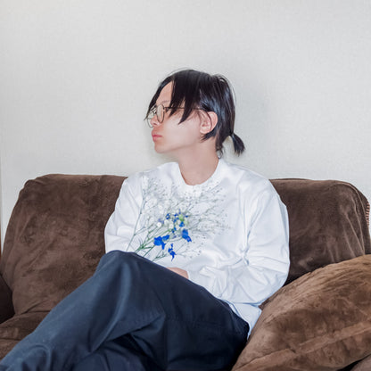 アートロングスリーブTシャツ「一輪の花」
