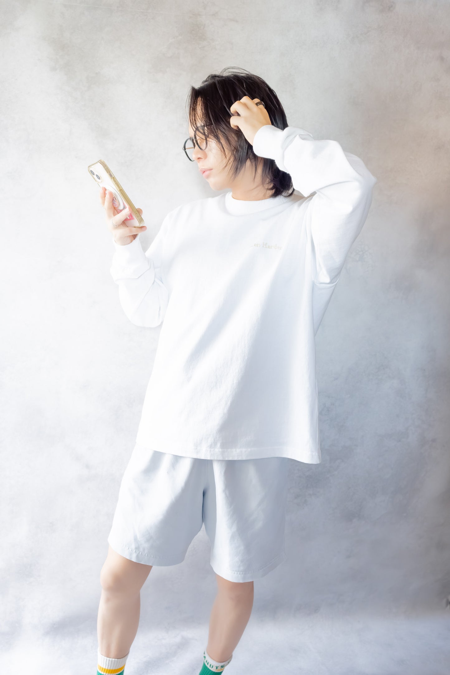アートロングスリーブTシャツ「一輪の花」